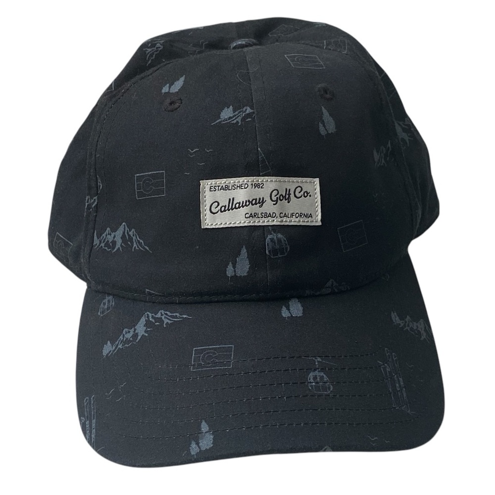Calloway Golf Club Black Grey Mountain Motif Baseball Hat Cap - NWT